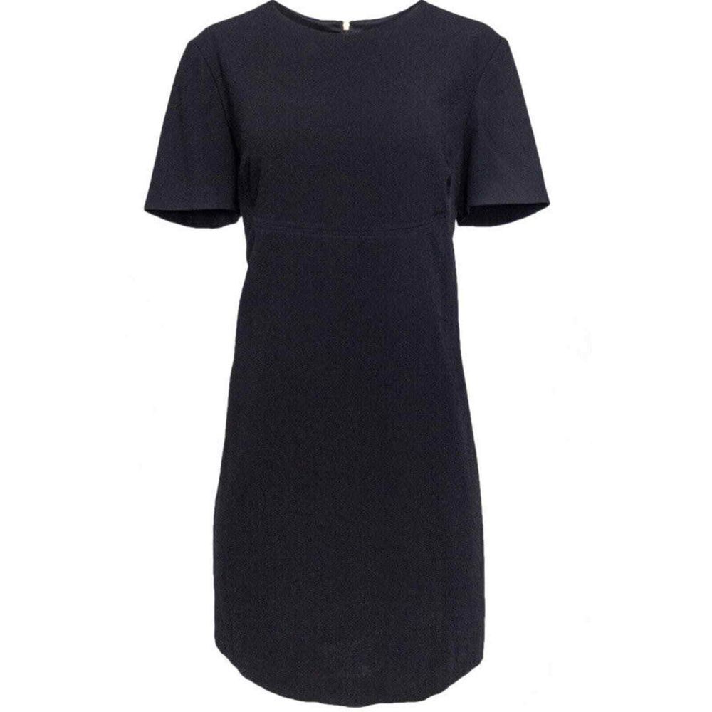 Trina Turk Black Crepe‎ Short Sleeve Lined Shift Dress Sz 0